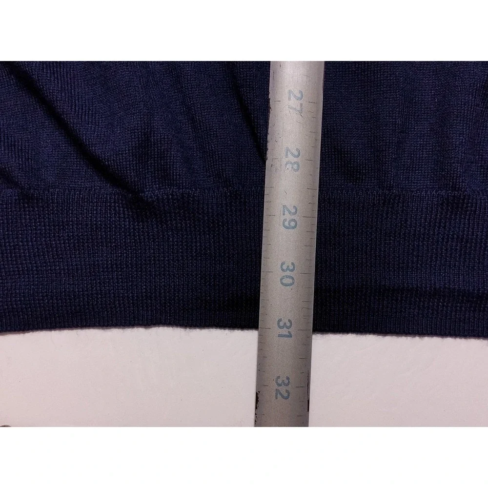 PETER MILLAR Autumn Crest 1/4 Zip Pullover Sweater Merino Wool ME0S01 Blue XXL
